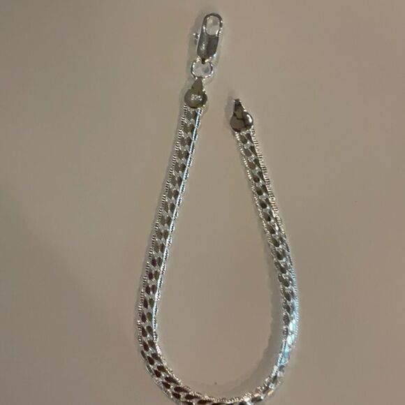 Silver Herringbone Bracelet NWT  - Picture 3 of 5
